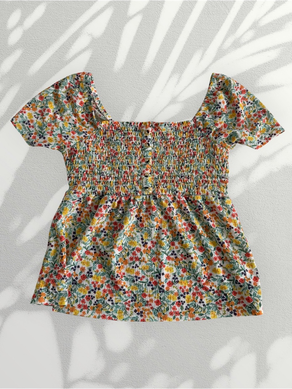 🌸 Floral Smocked Summer Peplum Top 🌸